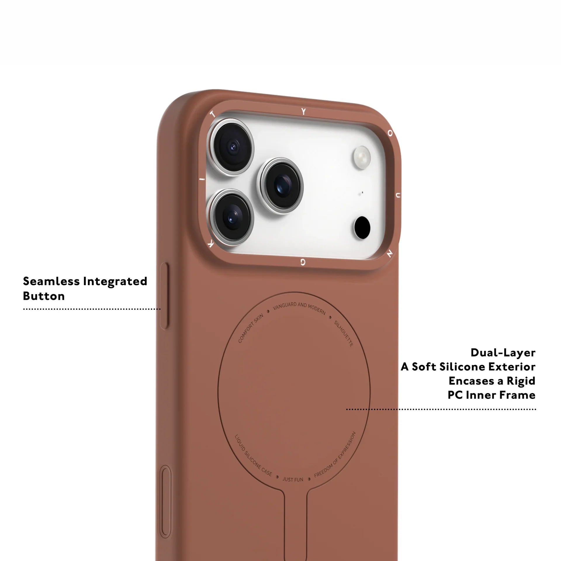 YOUNGKIT Morandi Silicon Case for iPhone 17 Pro (BROWN)