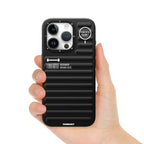 Protective Apple iPhone Back Cover - YOUNGKIT Luggage Series True Colour Case for iPhone 15 Pro Max (BLACK) - Style 2