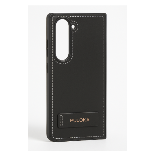 SAMSUNG GALAXY Z FOLD 5 PULOKA Hand Stitched LEATHER FALL PROOF CASE COVER Black