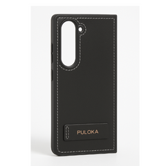 SAMSUNG GALAXY Z FOLD 5 PULOKA Hand Stitched LEATHER FALL PROOF CASE COVER Black