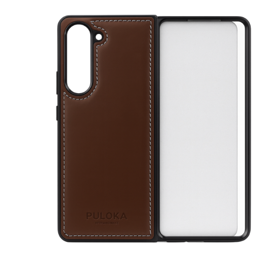 SAMSUNG GALAXY Z FOLD 5 PULOKA Hand Stitched LEATHER FALL PROOF CASE COVER Black