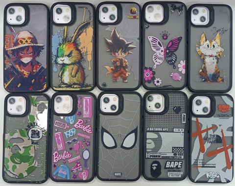 High Print Anime Character Side GRIP Matte Case for iPhone