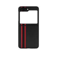 Stylish ABS Flip Phone Case, Anti Fall & Scratch, Easy Control, Unique Appearance, Ideal Lightweight & Durable (Black Carbon Fiber Pattern)