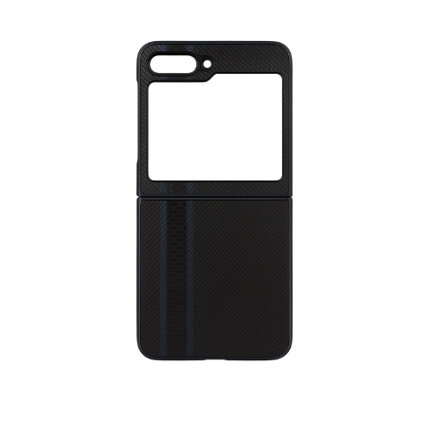 Stylish ABS Flip Phone Case, Anti Fall & Scratch, Easy Control, Unique Appearance, Ideal Lightweight & Durable (Black Carbon Fiber Pattern)
