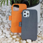 3D Wallet Lanyard Orange & Gray Mobile Case by CoverMeUp