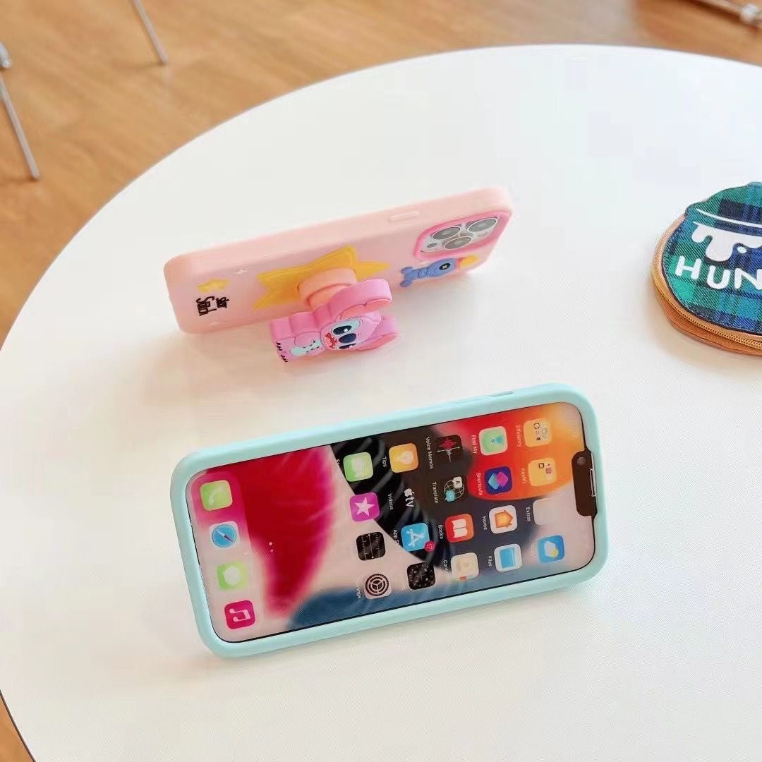 Star Stitch Pop Socket Stand Silicon Case for iPhone.