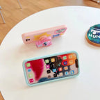 Protective Apple iPhone Back Cover - Star Stitch Pop Socket Stand Silicon Case for iPhone. - Style 7
