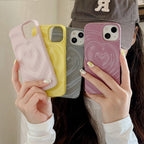 Protective Apple iPhone Back Cover - Heart Glossy Colorful Candy iPhone 3D Textured Case - Style 2