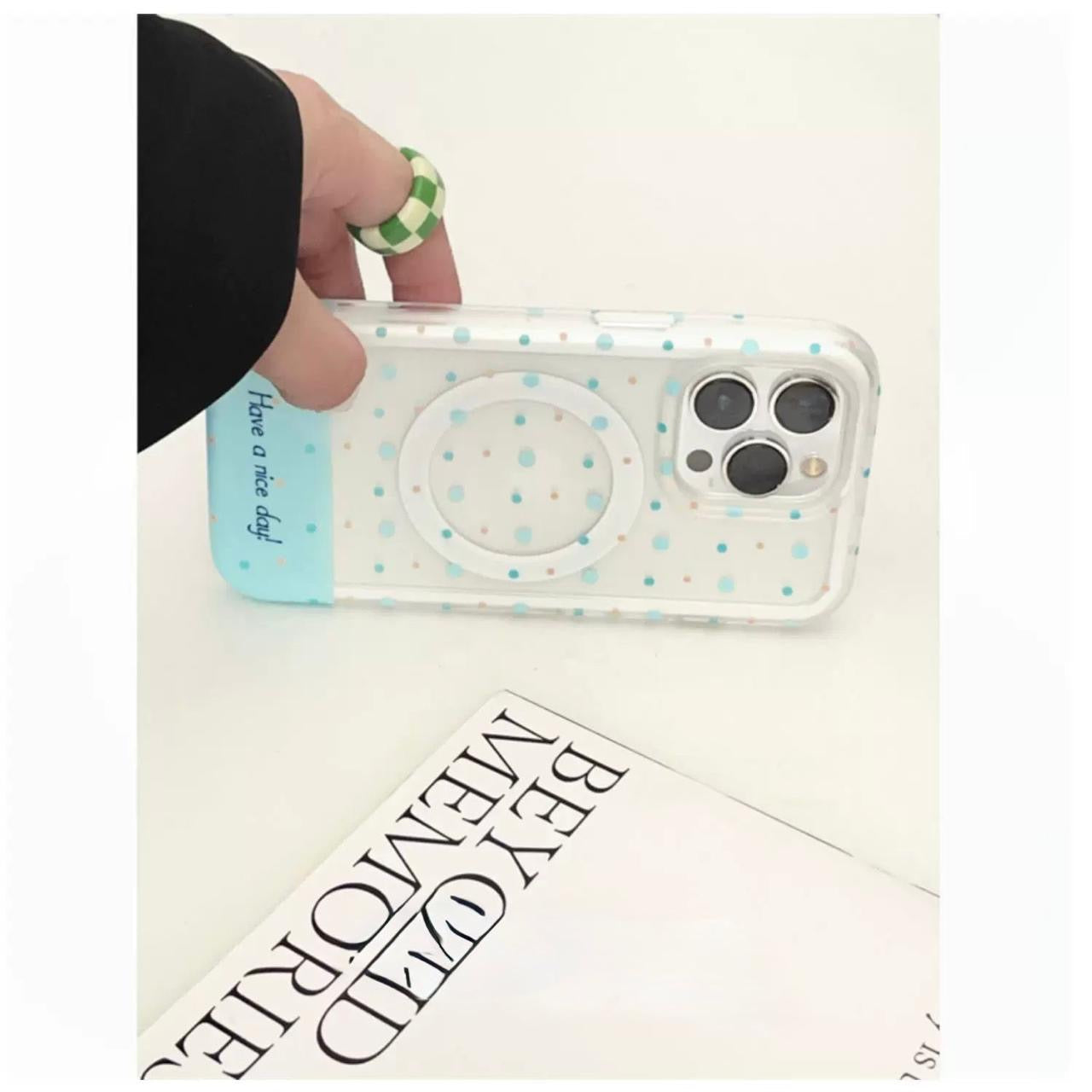 Protective Apple iPhone Back Cover - BlueDot MagSafe iPhone Case - Style 2