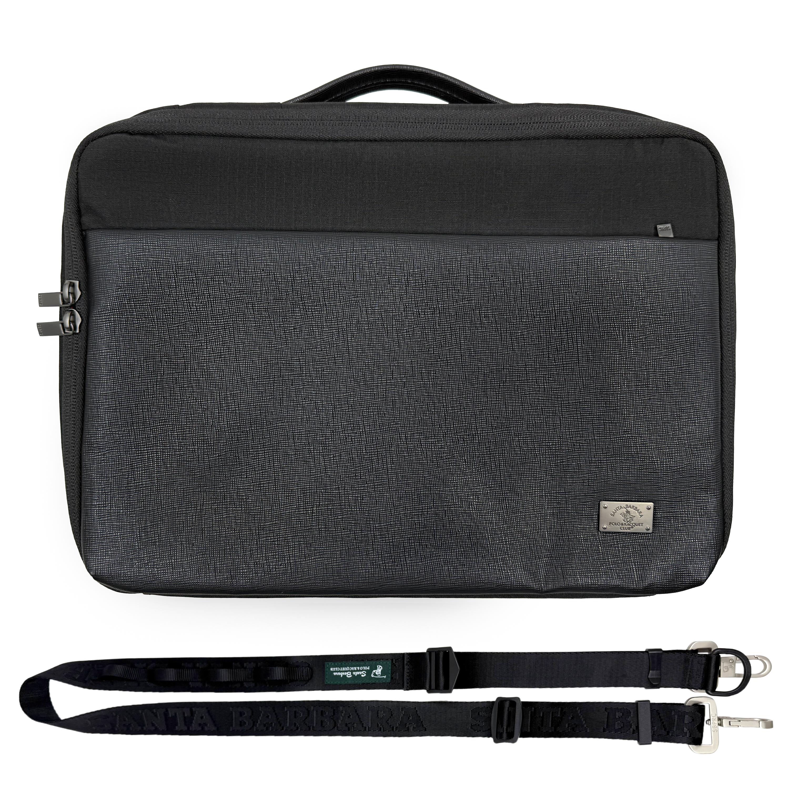 Santa Barbara Polo Matte PU Leather Macbook Bag For Macbook 13 Inch, 14 Inch (iPad 12.9, 13inch) (Black)