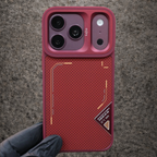 Kajsa Matrix Collection Aramid Fiber Back Case-Cherry-iPhone 18/17 Pro Max