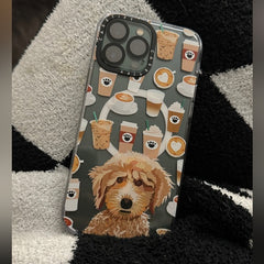 Pink Space Dog Coffee Impact Soft Case For iPhone 12ProMax