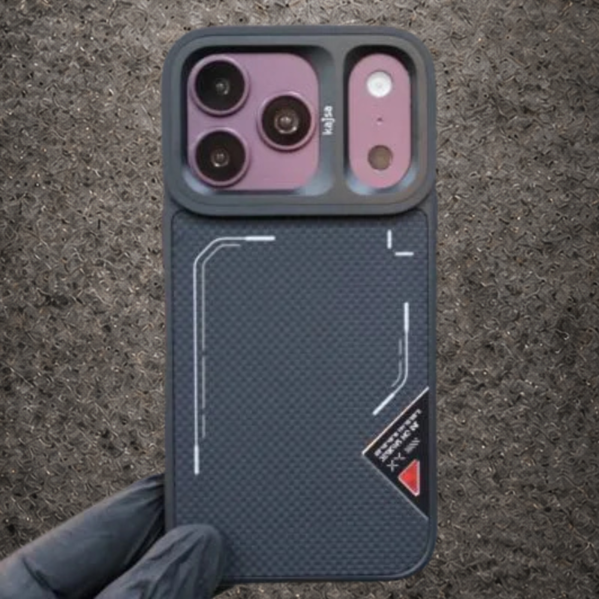 Kajsa Matrix Collection Aramid Fiber Back Case-Cherry-iPhone 18/17 Pro Max