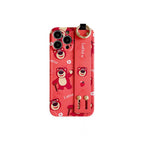 Protective Apple iPhone Back Cover - Cartoon Designer Silicon Strap Holder Case for iPhone  14 Pro Max