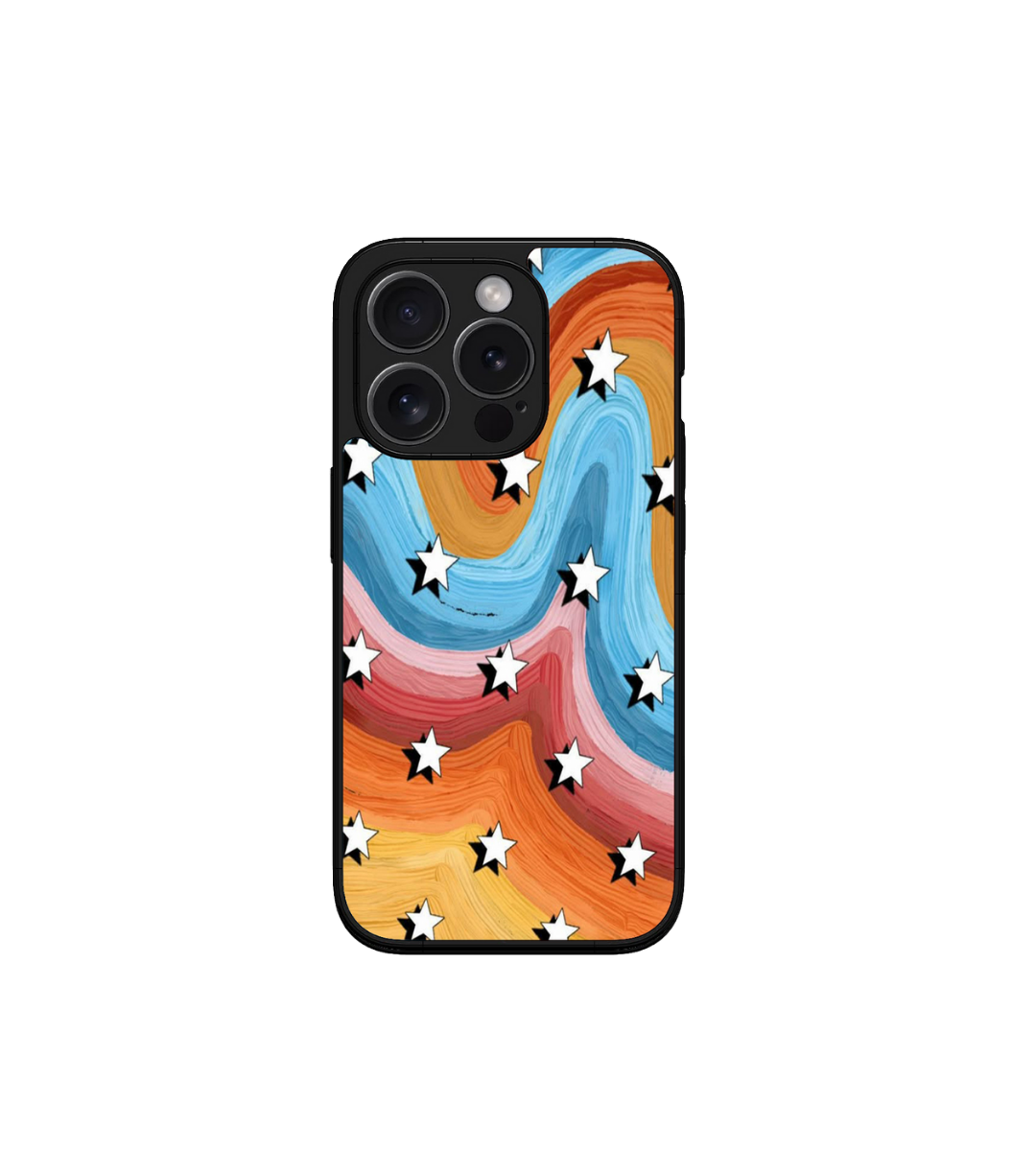 Rainbow Flow Stars Custom Glossy Metal Bumper Case Mobile Case by CoverMeUp
