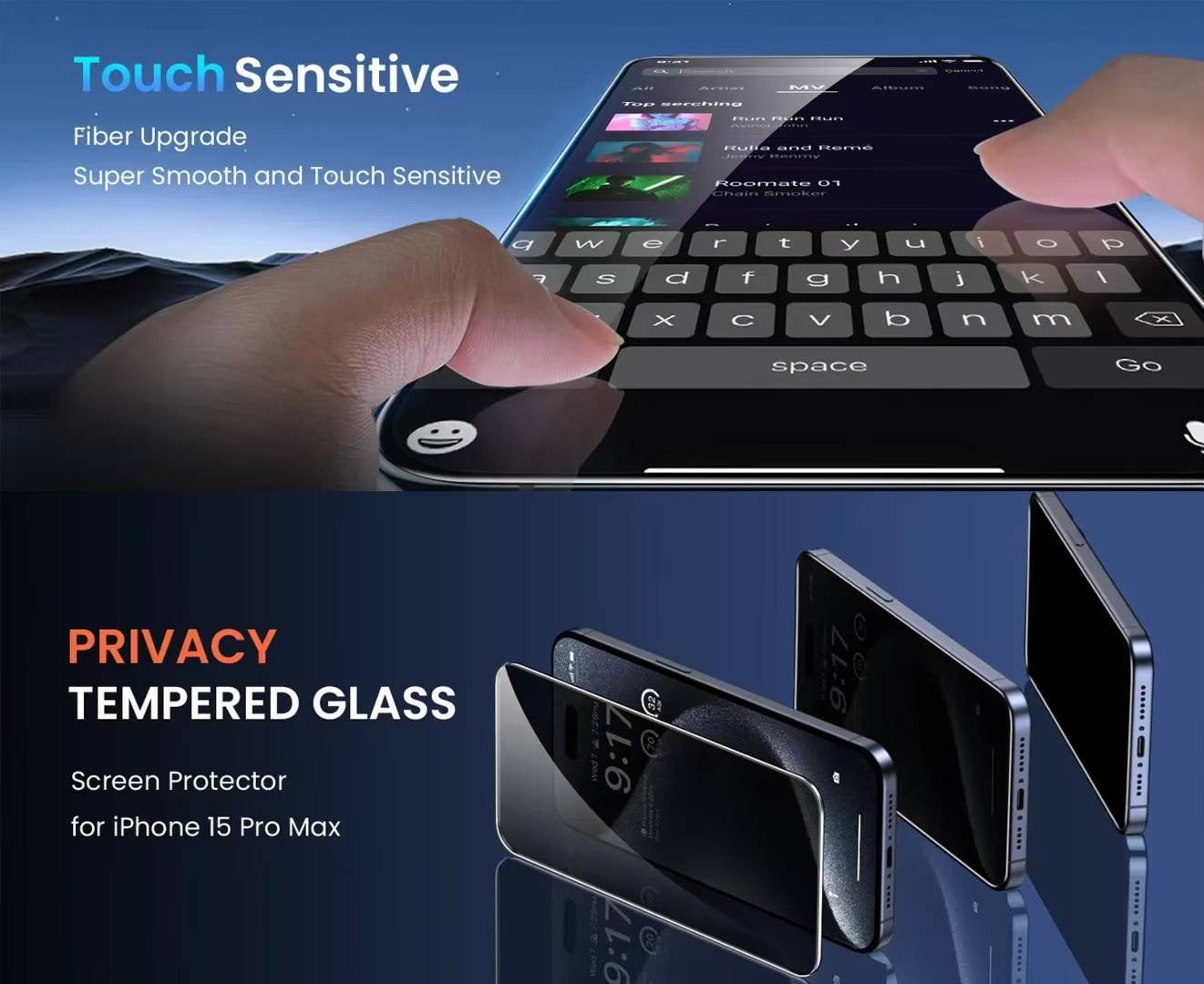 Protective Apple iPhone Back Cover - Santa Barbara Polo Raquet Club Ultra HD PRIVACY Tempered Glass Protector for iPhone 17 Pro (Privacy HD) - Style 7