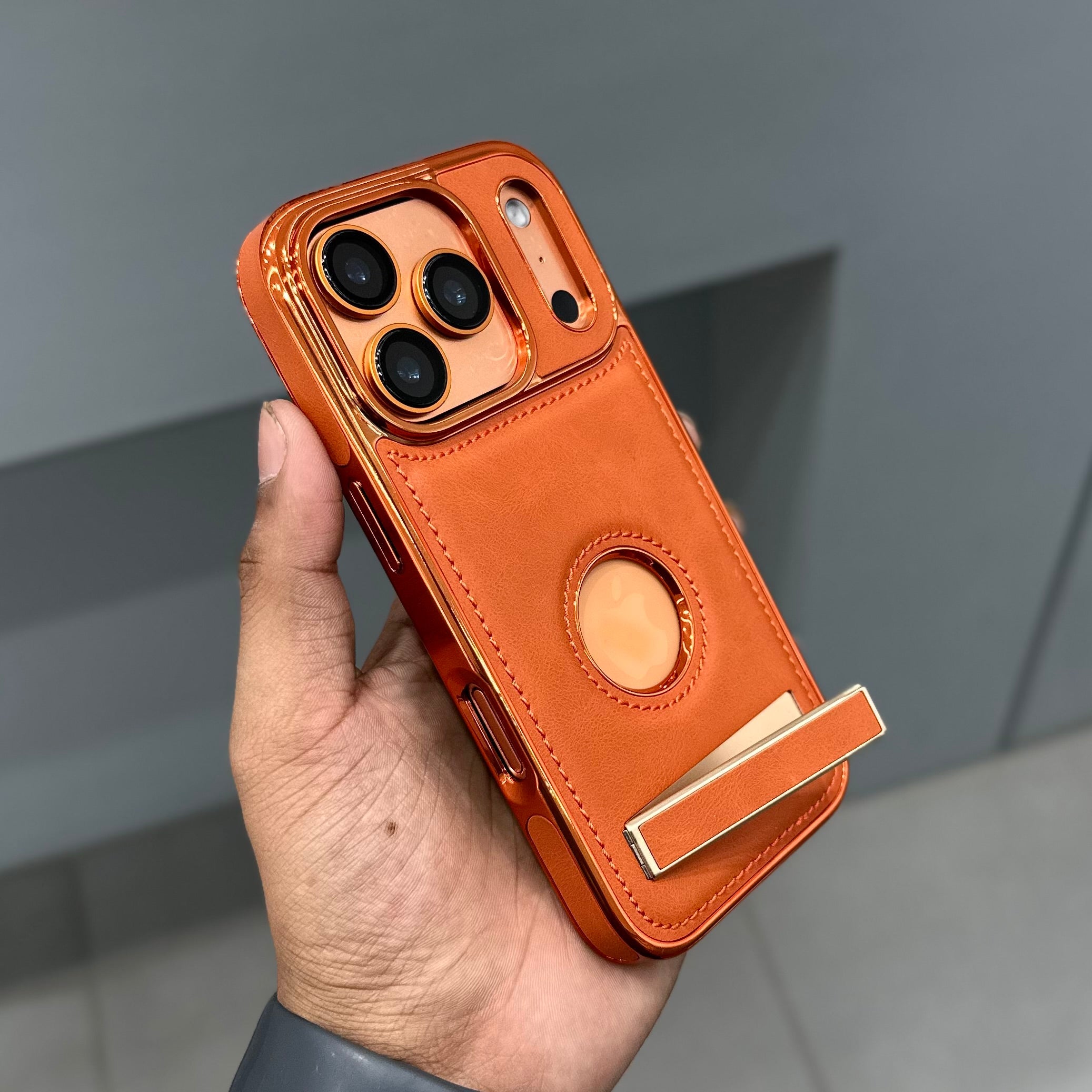 ICON LUXURIOUS WITH STAND - ORANGE ( No. 2597 ) Mobile Case by CoverMeUp - Style 3