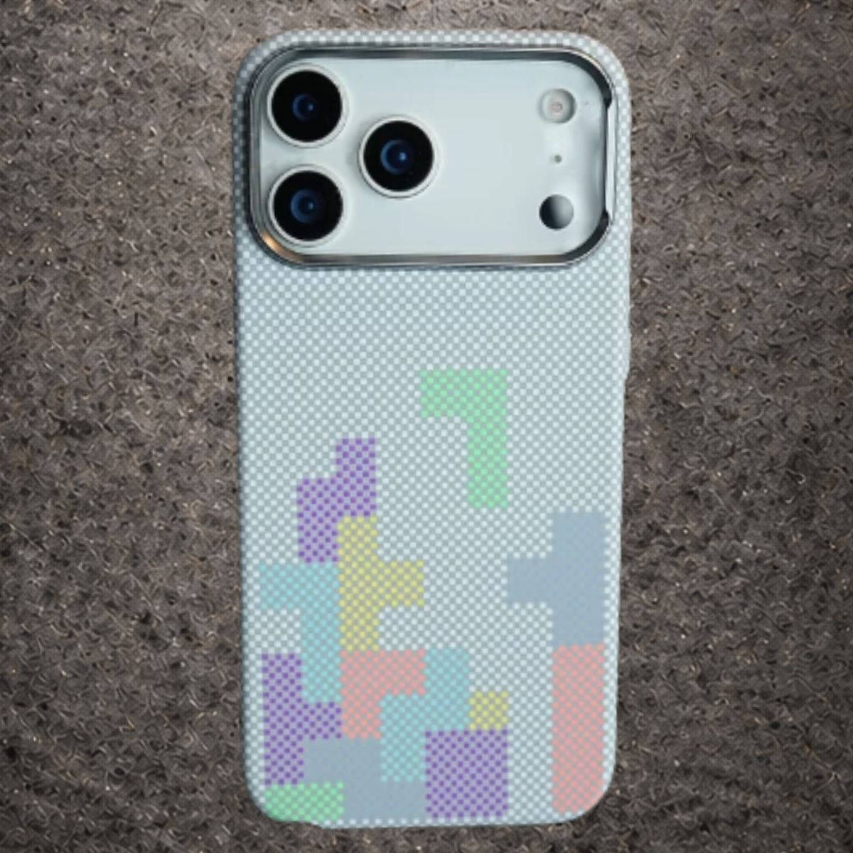 Luxo Tetris Pattern Carbon Fiber Texture Magsafe Case