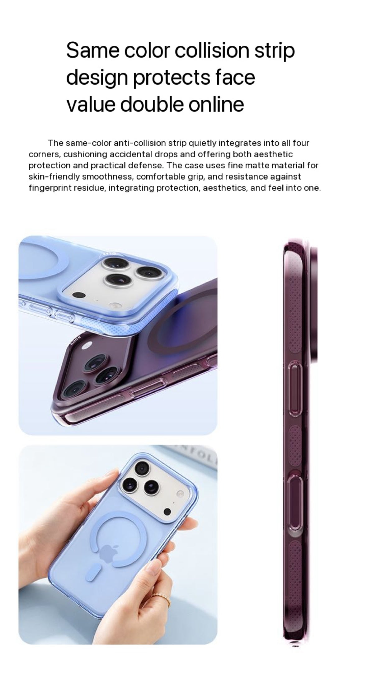 Rock Crystal Classic Series Case For iPhone 17 Pro Max /18 Pro Max (Dark Cherry) (Code:4982)