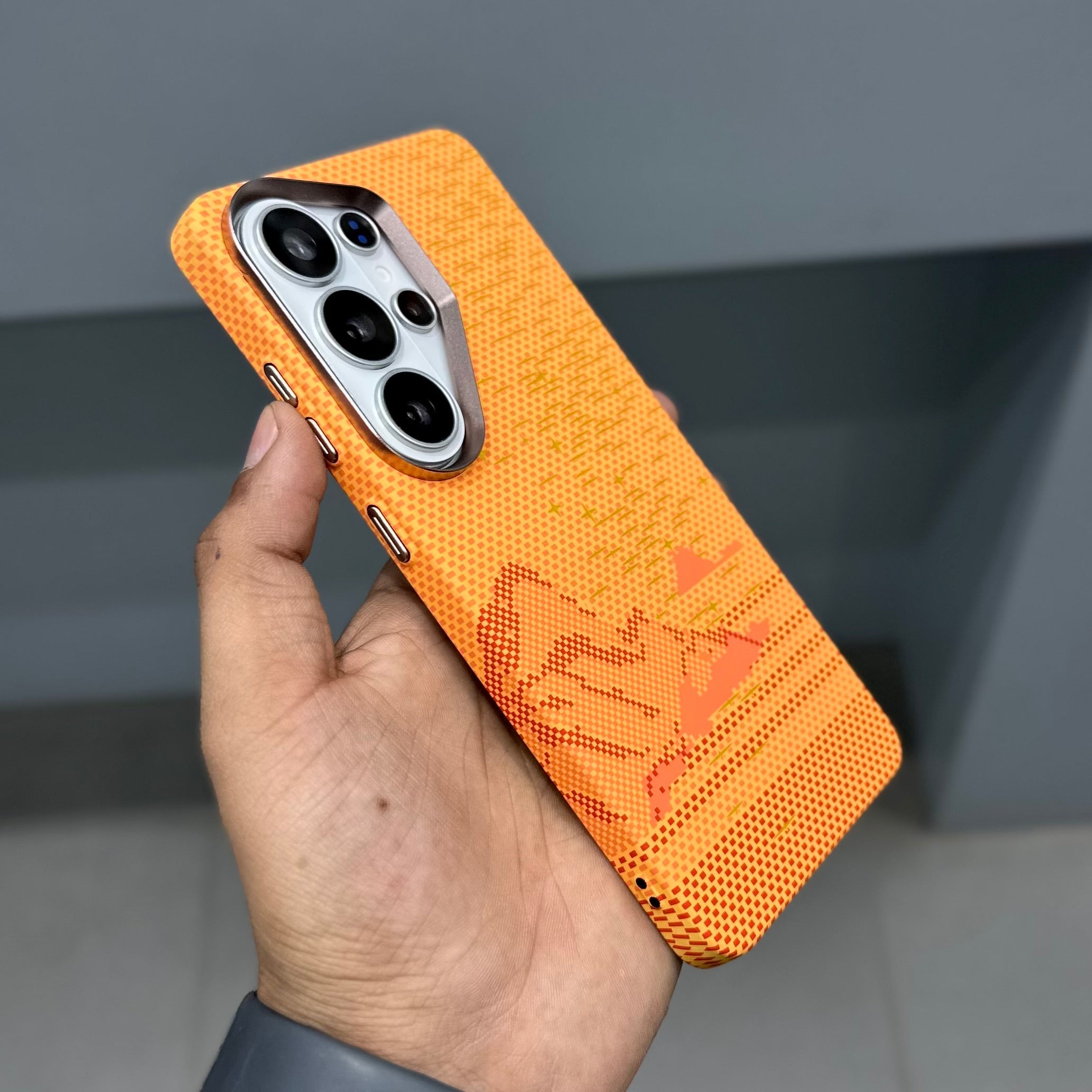 LUXO CARBON CASE SAMSUNG - ORANGE STARS ( No. 3171 ) Mobile Case by CoverMeUp - Style 2