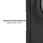 YOUNGKIT Rotating Magsafe Stand Shockproof TPU + PU Leather Phone Back Cover for iPhone 17 ProMax / 18 Pro Max - BLACK