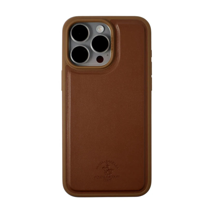 Santa  Barbara Polo Timothy  Series with Card Wallet Leather Back Cover iPhone 14 Pro Max (Tan Brown)