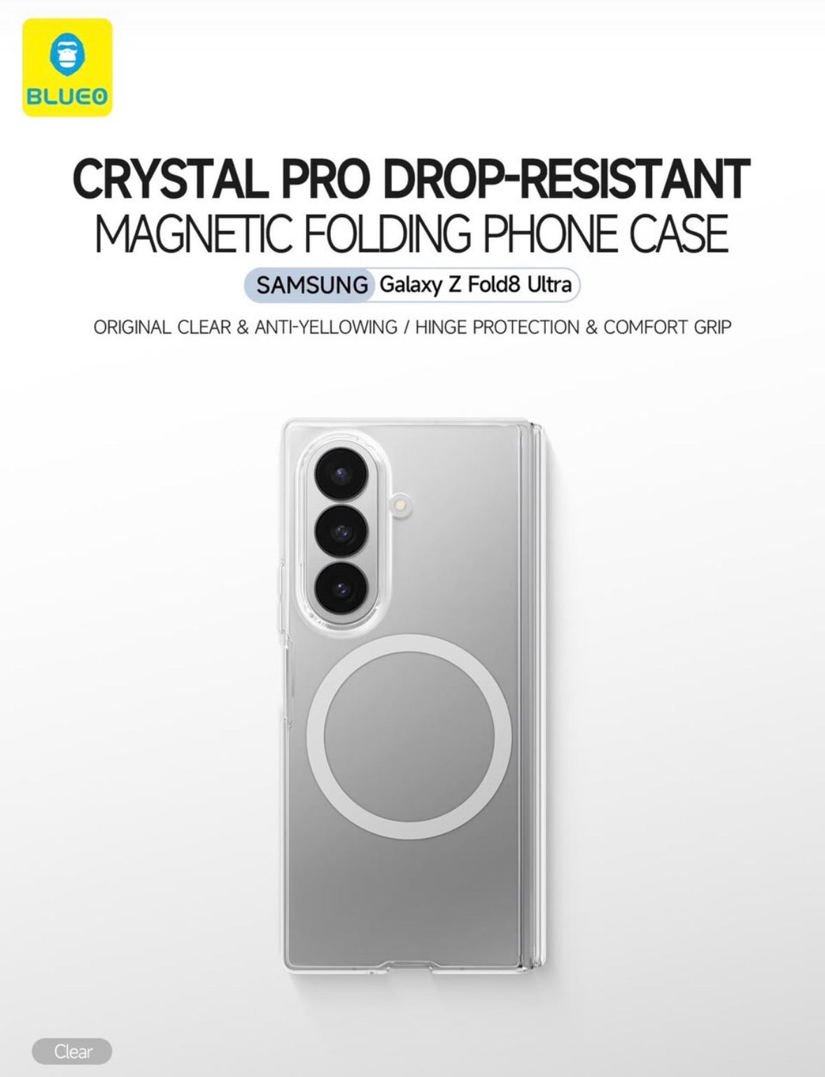 Blueo crystal clear case for Samsung Galaxy S26 Ultra & Fold 8 Series Mobile Case by CoverMeUp - Style 4