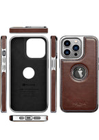 Protective Apple iPhone Back Cover - PULOKA iPhone Electroplated TPU Leather Back Case | Slim Logo Cut Bumper Cover Designed for Apple iPhone  - Brown - Style 2