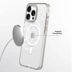 Protective Apple iPhone Back Cover - YOUNGKIT Crystal Anti Yellowing Transparent Case with Thin Metal Front Bumper Case for iPhone 16 Pro Max (Transparent + Natural Titanium) - Style 2