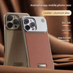 Protective Apple iPhone Back Cover - Aroma Perfume Leather & Metal iPhone Case - Style 2