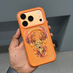 Nimmy Premium Embroidered Leather Case - NIMMY DAZZLING SERIES MAGSAFE-ORANGE DEER ( No. 3355 )