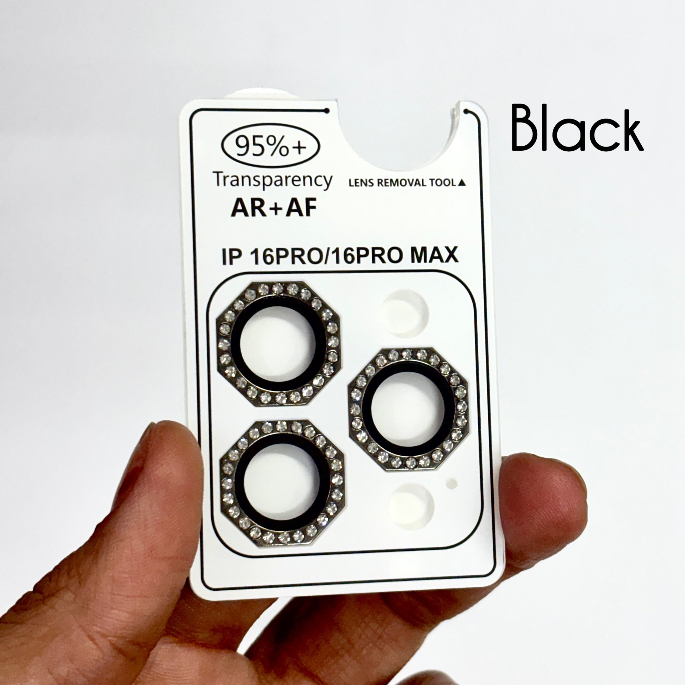 Protective Apple iPhone Back Cover - Diamond Octagonal Camera Rings for iPhone - Style 7