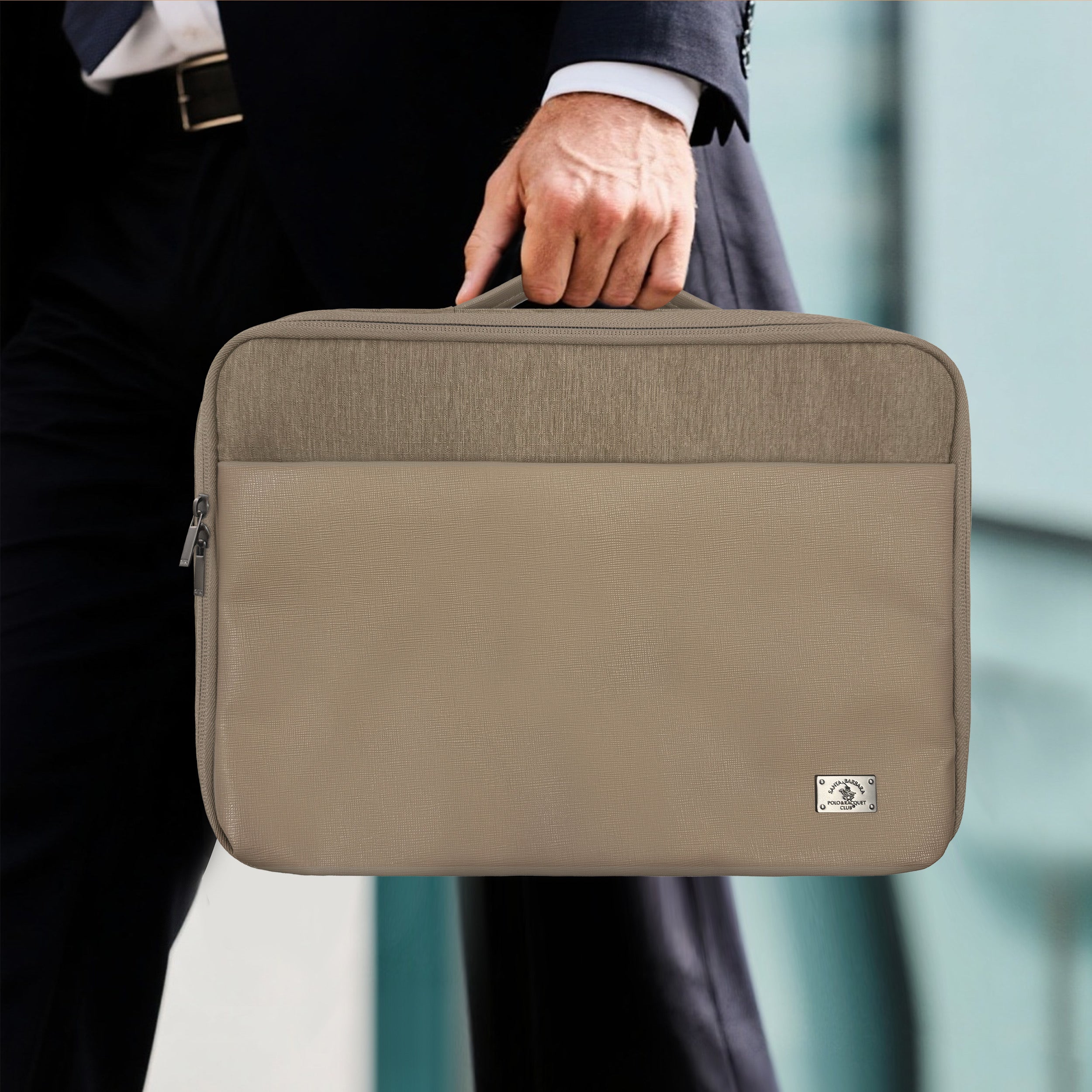 Santa Barbara Polo Matte PU Leather Macbook Bag For Macbook 13 Inch, 14 Inch (iPad 12.9, 13inch) (Desert)
