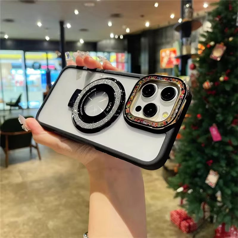 Protective Apple iPhone Back Cover - Fancy Bling MagSafe Transparent iPhone Case - Style 5