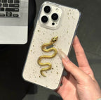 Protective Apple iPhone Back Cover - 3D Golden Snake Dollar Case for iPhone – Luxury & Protective Cover - Style 3