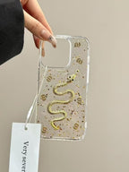 Protective Apple iPhone Back Cover - 3D Golden Snake Dollar Case for iPhone – Luxury & Protective Cover - Style 2