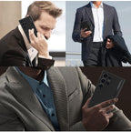 X-level Design Flexible Nano Fiber Shockproof Protective Cases Thin Slim Phone Cover Case for Samsung S23 Ultra (Black) Mobile Case by CoverMeUp - Style 4