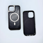 Protective Apple iPhone Back Cover - Leather & Metal MagSafe iPhone Case - Style 8