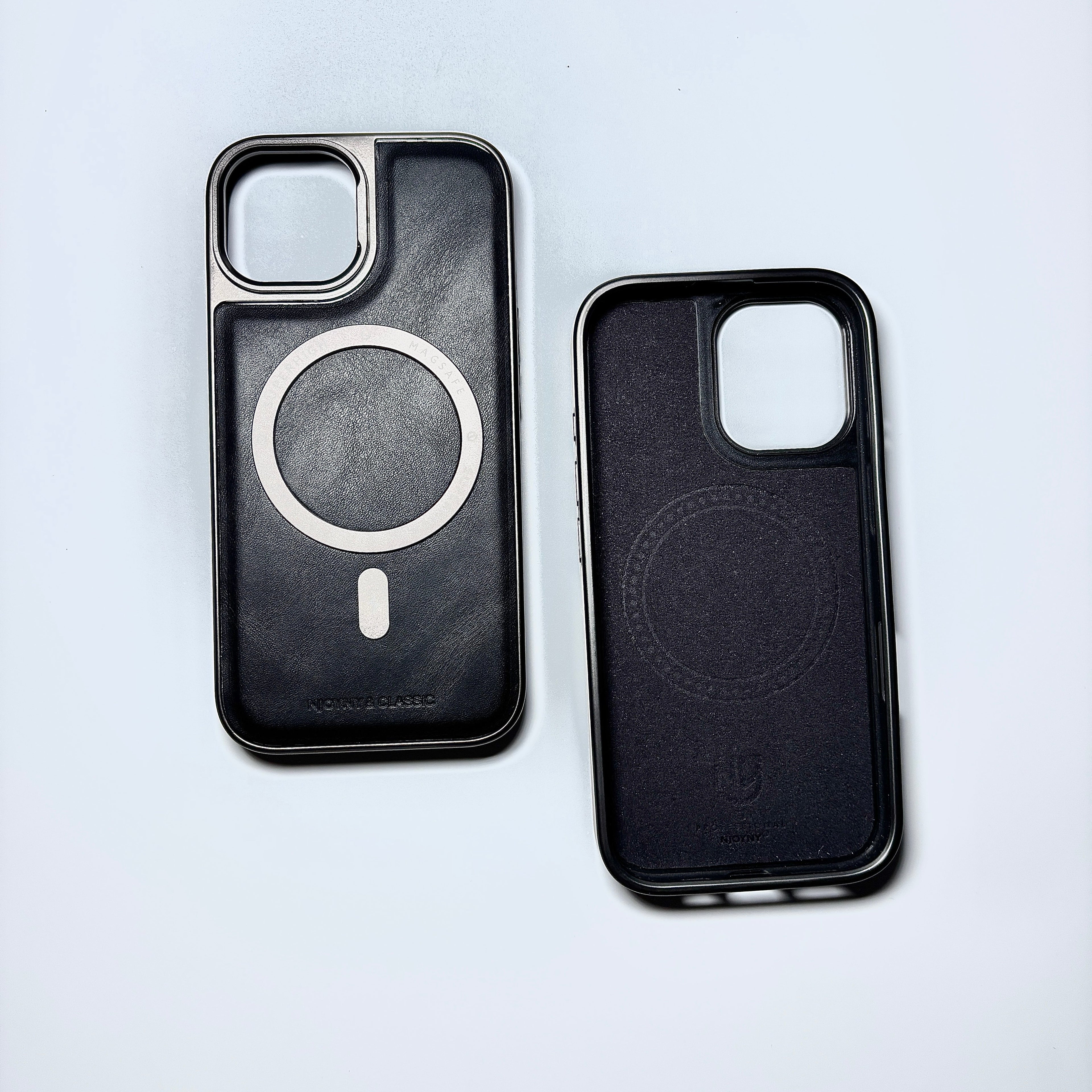 Protective Apple iPhone Back Cover - Leather & Metal MagSafe iPhone Case