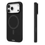 Protective Apple iPhone Back Cover - iPhone 17 Pro Case | YOUNGKIT Gel Creme Liquid Silicon Camera Stand Series (BLACK) - Style 3