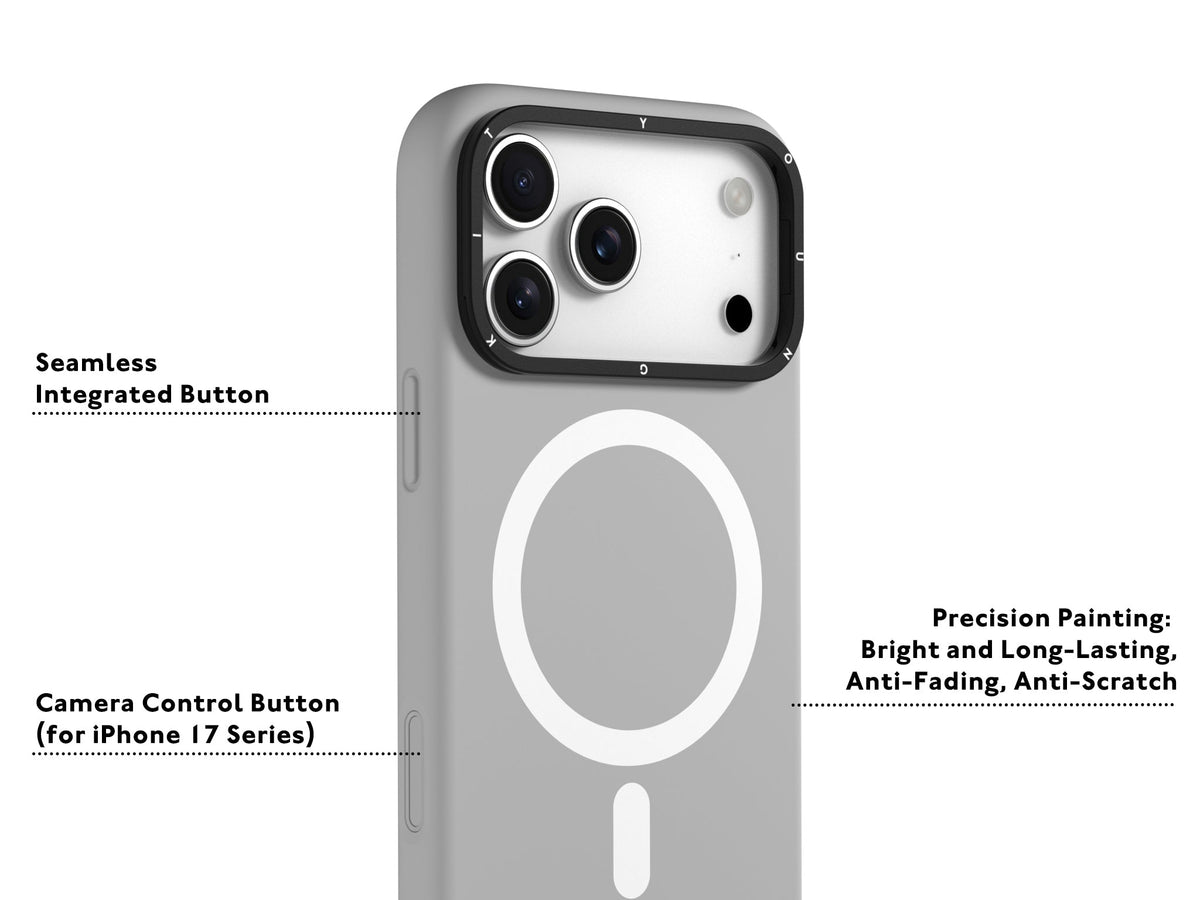 iPhone 17 Pro Max / 18 Pro Max Case | YOUNGKIT Gel Creme Liquid Silicon Camera Stand Series (GREY)