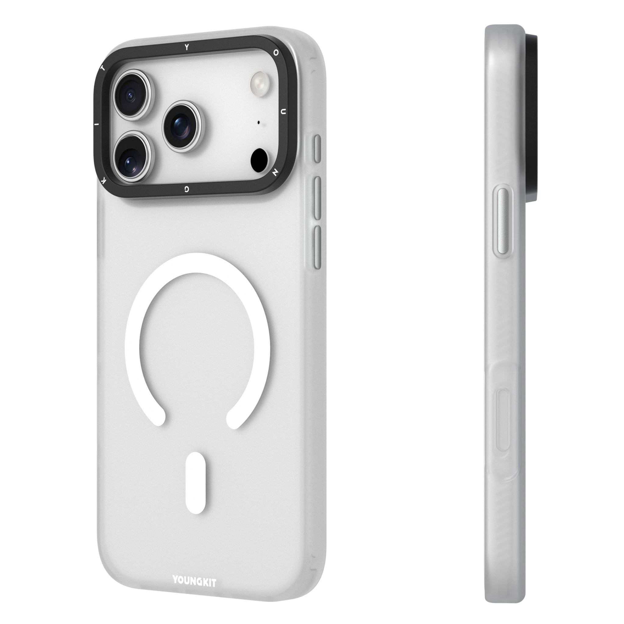 Protective Apple iPhone Back Cover - YOUNGKIT Hidden Sand Series Magsafe Case for iPhone 17 Pro (White) - Style 3