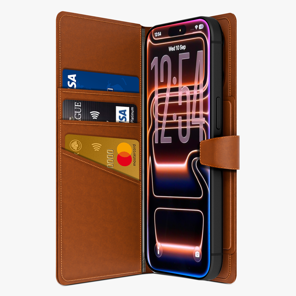 GRIPP Polo Book Wallet Apple iPhone 17 Pro and All MagSafe Phones up to 6.5" / 16.51 cm MagSafe Case - Camel