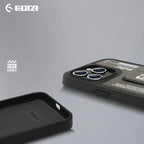 Protective Apple iPhone Back Cover - EUTA Sports Leather Radium Colour Changing Case with Stand for iPhone 16 Pro (Grey) - Style 2