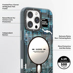 Protective Apple iPhone Back Cover - YOUNGKIT Futuristic Circuit Board Magsafe Case for iPhone 16 ProMax (Blue) - Style 3