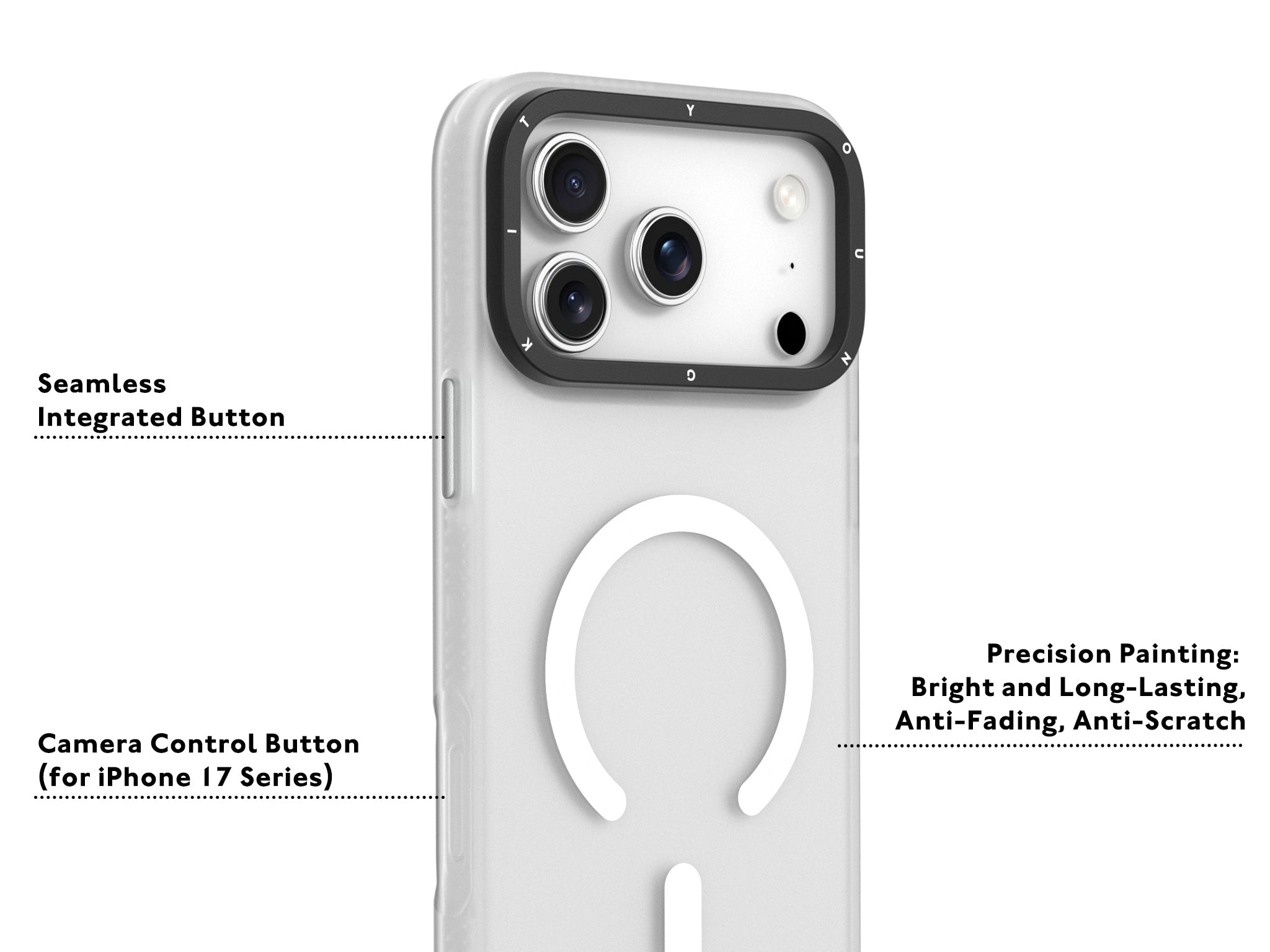 Protective Apple iPhone Back Cover - YOUNGKIT Hidden Sand Series Magsafe Case for iPhone 17 Pro (White) - Style 8