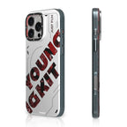 Protective Apple iPhone Back Cover - YOUNGKIT New Circuit Magsafe Futuristic & Digital Series Case for iPhone 16 Pro Max (Silver) - Style 2