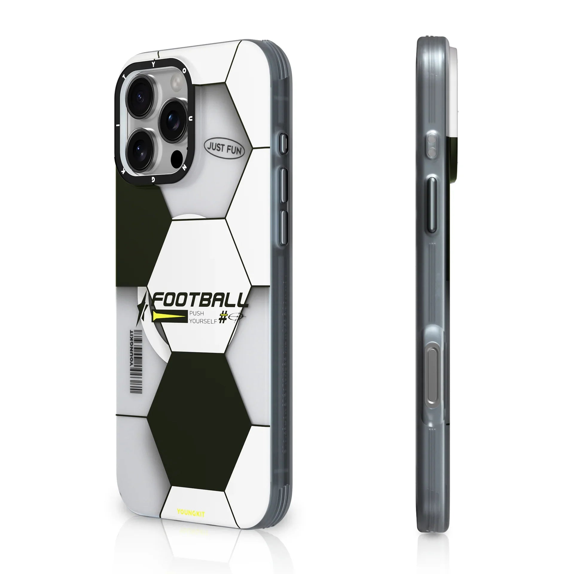 Protective Apple iPhone Back Cover - Youngkit Sports Series Football Designer Matte Finish Case for iPhone 16 Pro Max - Style 2