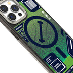 Protective Apple iPhone Back Cover - YOUNGKIT Galactic Luminous Quicksand Night Glow Case for iPhone 15 Pro (Green) - Style 2