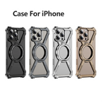 Protective Apple iPhone Back Cover - ZX Metal Case With 360 Rotating Stand For iPhone - Style 10